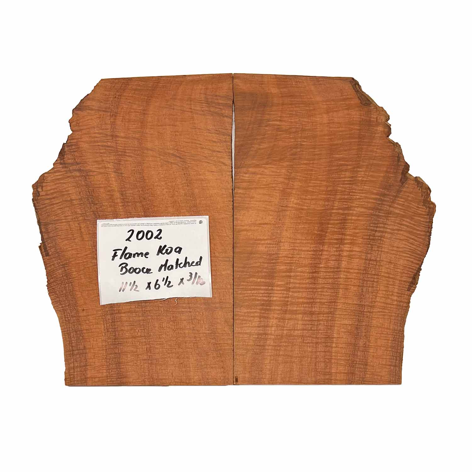 Flame Koa Bookmatched Burl 11-1/2" x 6-1/2" x 3/16" #2002 - Exotic ...
