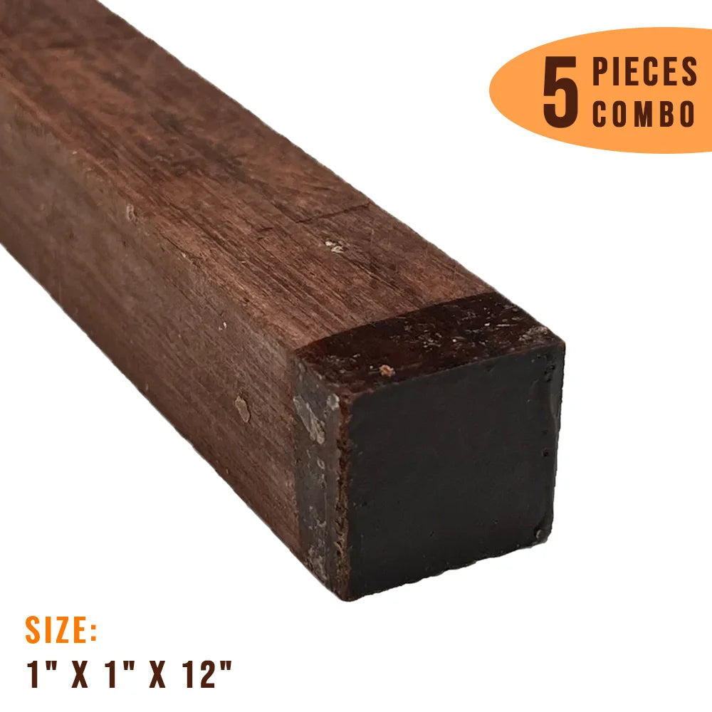 Pack of 5, Honduras Rosewood Hobby Wood/ Turning Blanks 1&quot;x 1&quot;x 12&quot; - Exotic Wood Zone - Buy online Across USA 