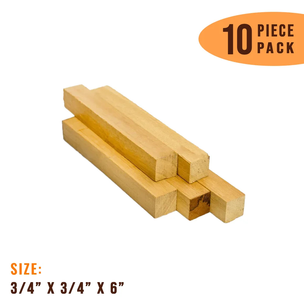 10 Pack, Osage Orange Pen Wood Blanks 3/4&quot;x 3/4&quot;x 6&quot; - Exotic Wood Zone - Buy online Across USA 
