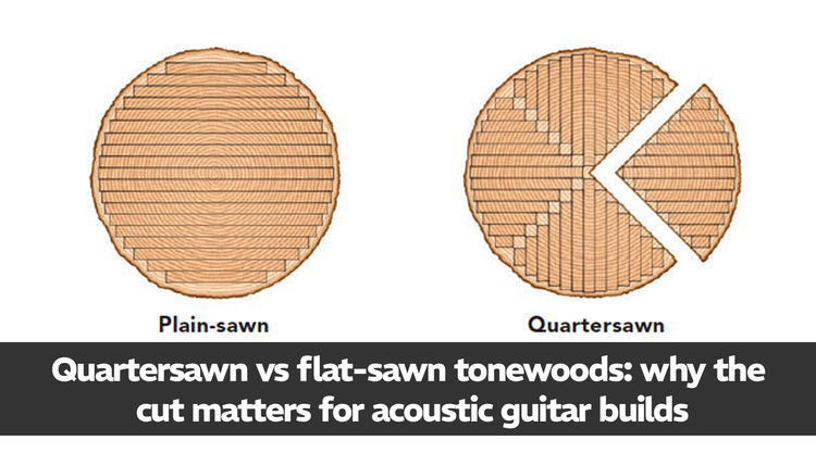 Quartersawn vs flat-sawn tonewoods: why the cut matters for acoustic guitar builds