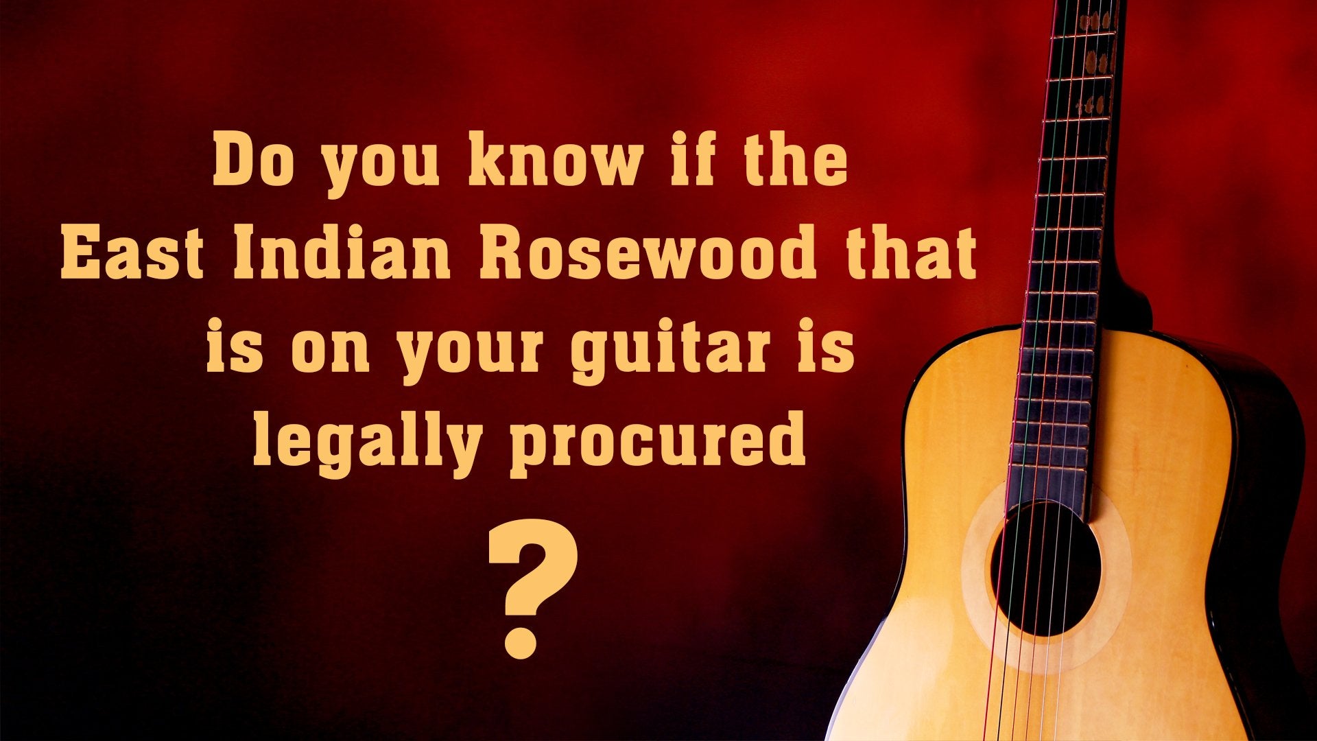 Do you know if the East Indian Rosewood that is on your guitar is legally procured? - Exotic Wood Zone 