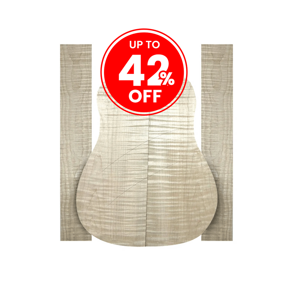 Flame-Hard-Maple-Dreadnought-Guitar-Back-and-Side-Set-AAAA-Grade Exotic Wood Zone