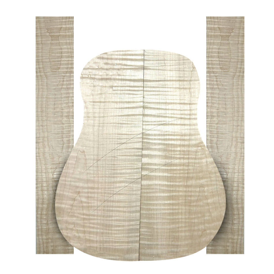 Flame-Hard-Maple-Dreadnought-Guitar-Back-and-Side-Set-AAAA-Grade Exotic Wood Zone