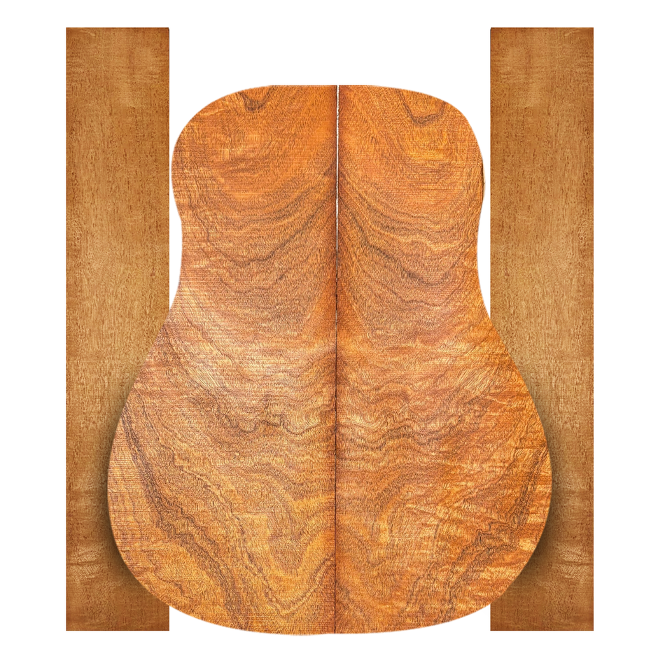 Figured Waterfall Flame Honduran Mahogany Guitar Set