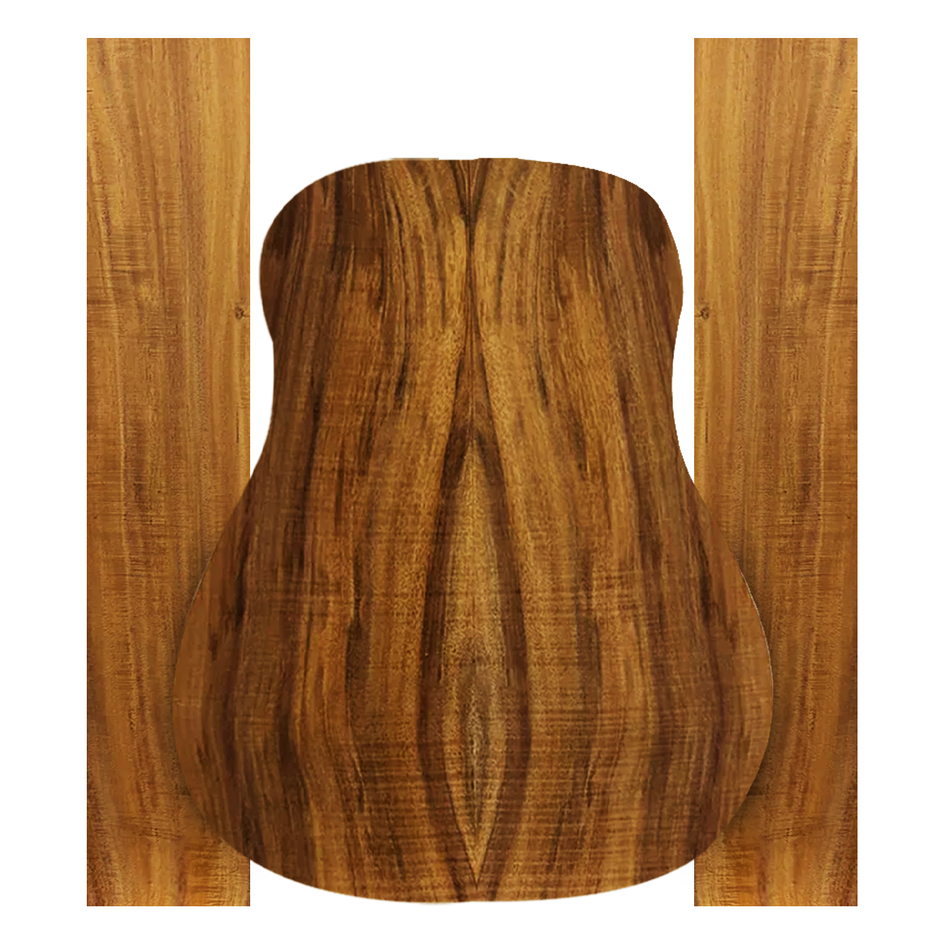 Flame-Hawaiian-Koa-Dreadnought-AAA-Grade-Guitar-Back-Side-Set Exotic Wood Zone