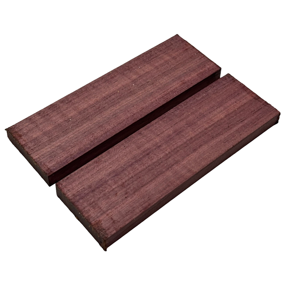 Flame Purpleheart Knife Scale Blank- 5 x 1-1/2 x 3/8 Inch- Handle Material for Knives, Tools, and Grips (Bookmatched)