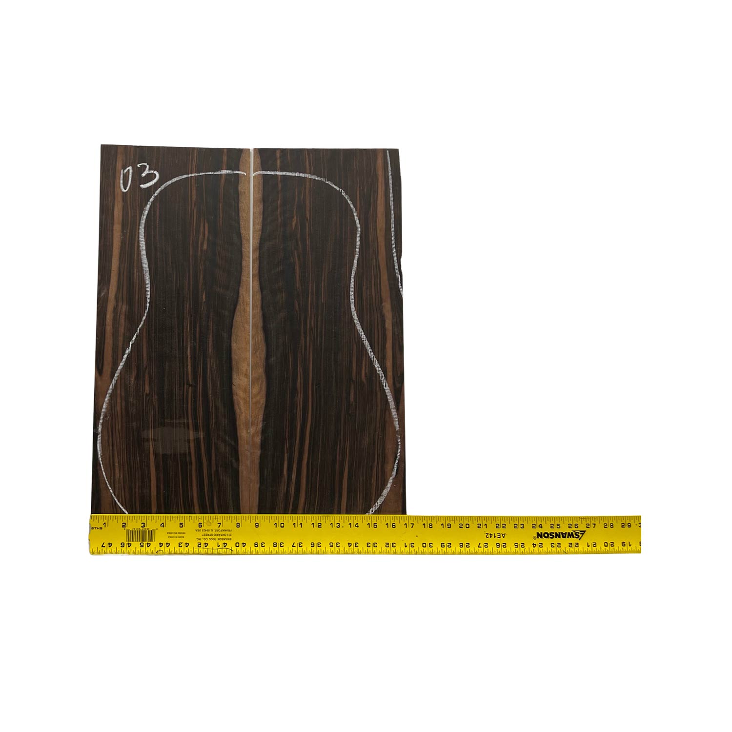 Macassar Ebony Dreadnought Guitar Back and Side Set #03 - Exotic Wood Zone Guitar Sets