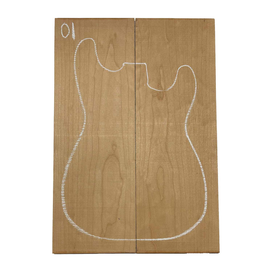 Ambrosia Maple Bookmatched Explorer Juego de tapa abatible para guitarra - 28" x 9" x 1/4"