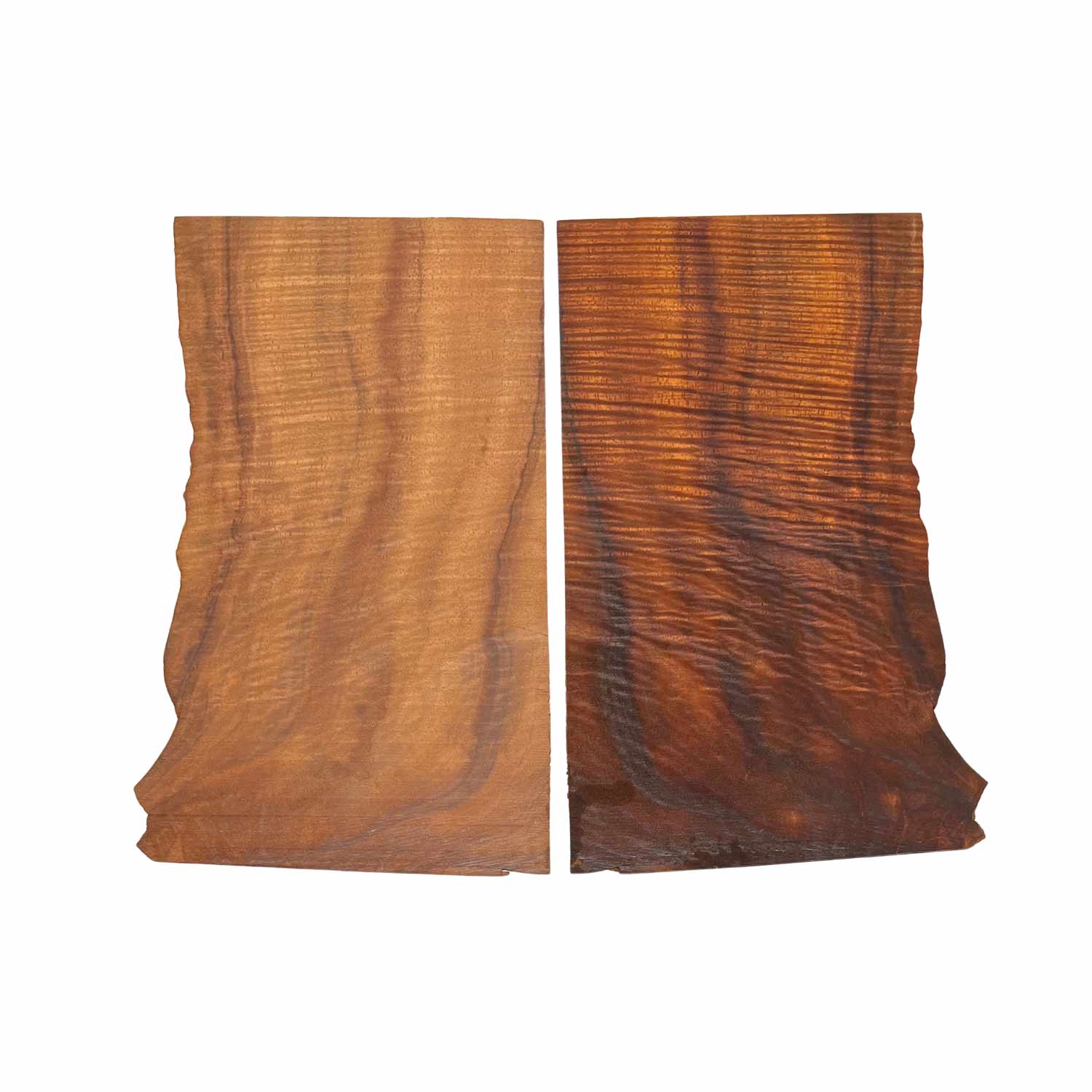 Flame Koa Bookmatched Thin Lumber 10-1/2" x 6" x 1/8" - 2 pieces #1001 - A - Exotic Wood Zone 