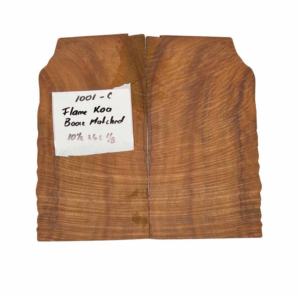 Flame Koa Bookmatched Thin Lumber 10-1/2" x 6" x 1/8" - 2 pieces #1001 - C - Exotic Wood Zone 