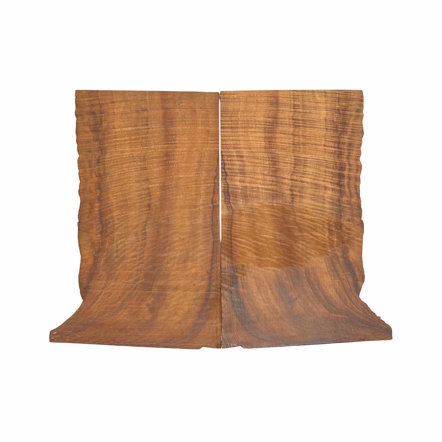 Flame Koa Bookmatched Thin Lumber 10-1/2" x 6" x 1/8" - 2 pieces #1001 - D - Exotic Wood Zone 