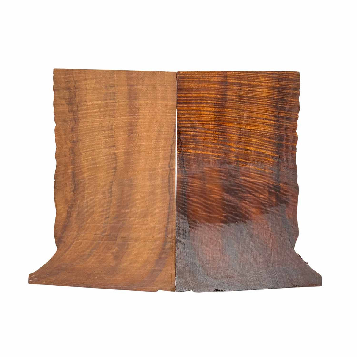 Flame Koa Bookmatched Thin Lumber 10-1/2" x 6" x 1/8" - 2 pieces #1001 - D - Exotic Wood Zone 