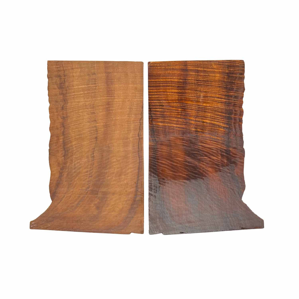 Flame Koa Bookmatched Thin Lumber 10-1/2" x 6" x 1/8" - 2 pieces #1001 - D - Exotic Wood Zone 