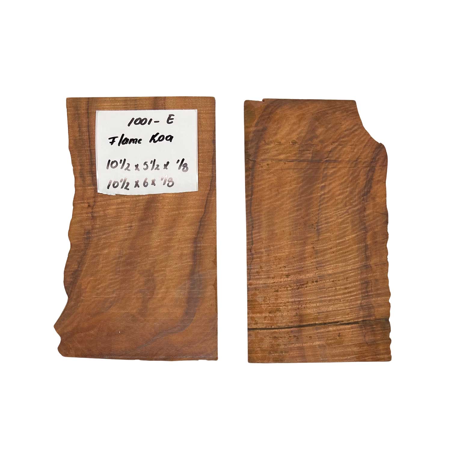 Flame Koa Bookmatched Thin Lumber - 2 pieces 