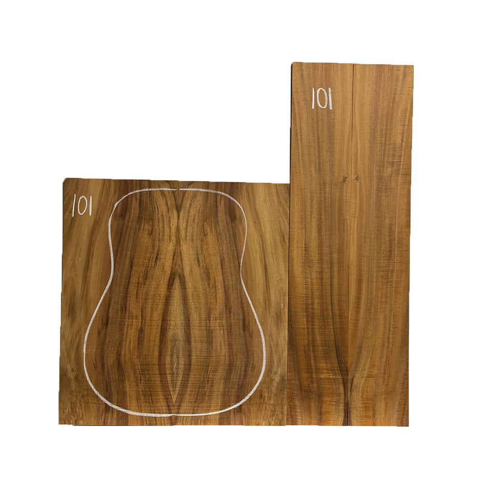 Flame Hawaiian Koa Dreadnought AAA Grade Guitar Back & Side Set #101