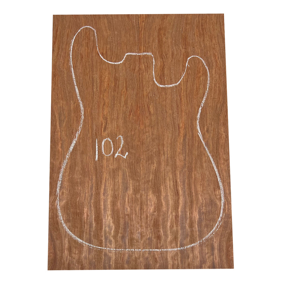 Bubinga Bookmatched Drop Tops para guitarra 21" x 7-3/4" x 5/8" #10