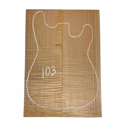 Granadillo Bookmatched Drop Tops para guitarra 21&quot; x 7&quot; x 1/4&quot;