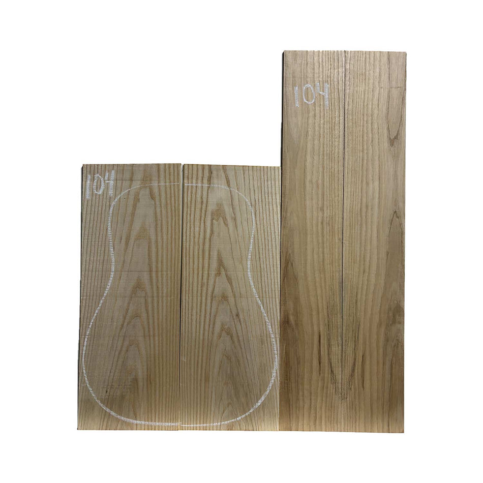 White Ash Dreadnought Guitar Back & Sides Set