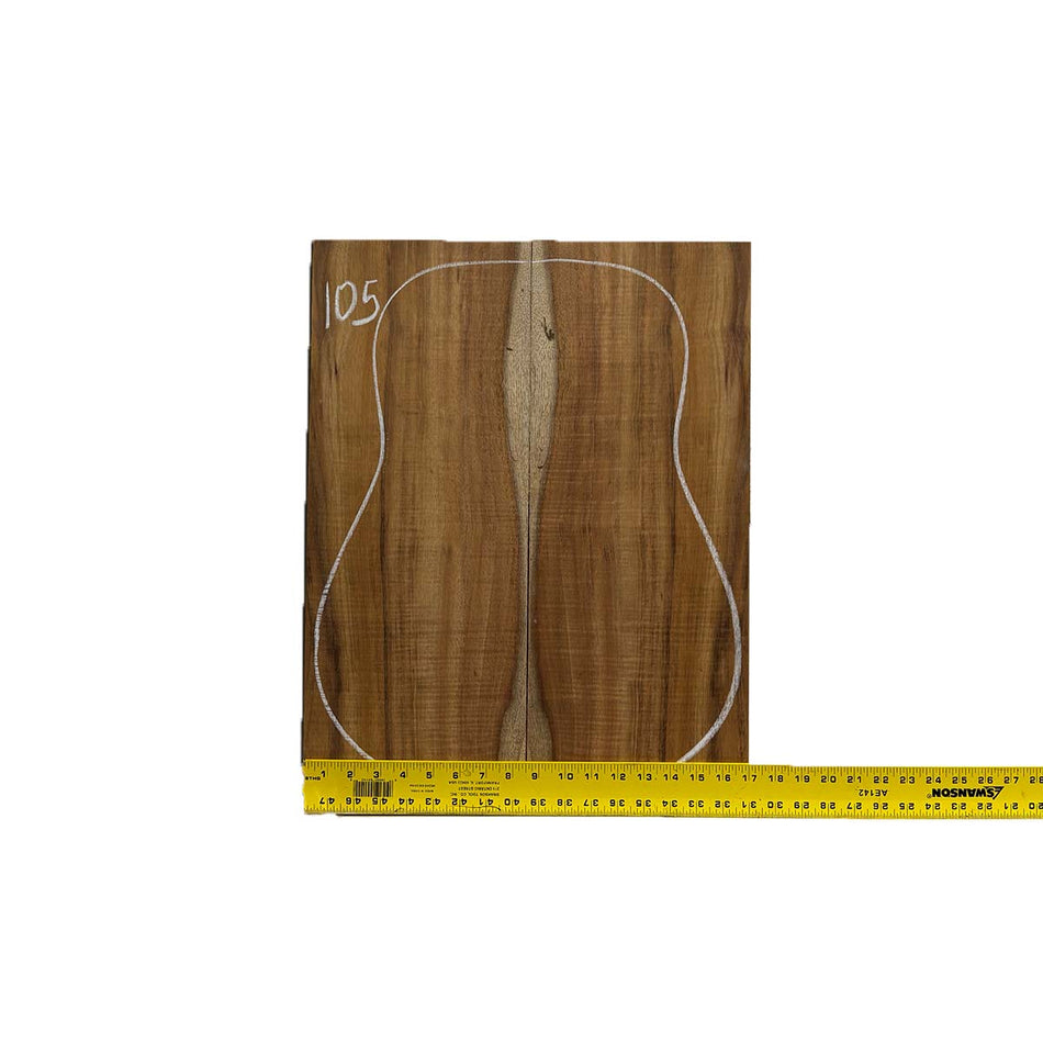 Flame Hawaiian Koa Dreadnought AAA Grade Guitar Back & Side Set #105