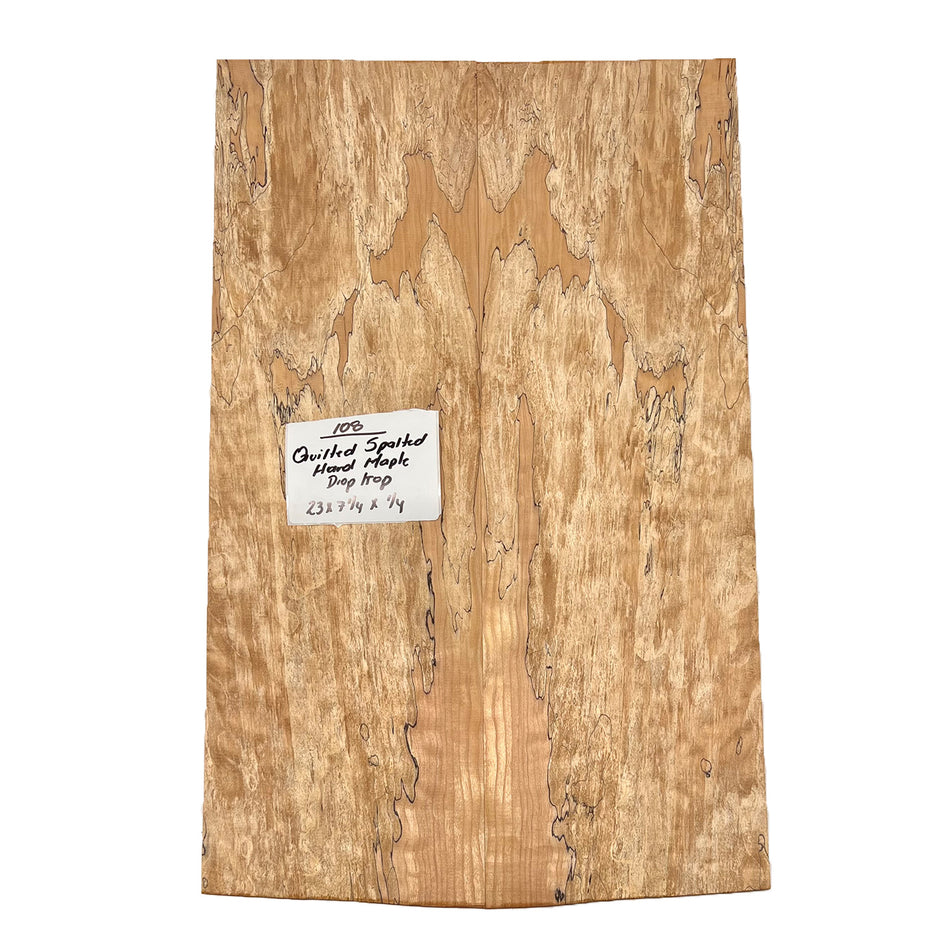 Quilted Spalted Hard Maple Drop Top 23" x 7-1/4" x 1/4" #108