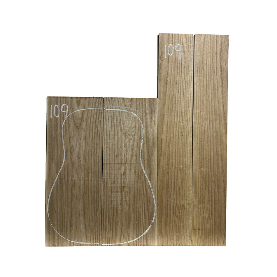 White Ash Dreadnought Guitar Back & Sides Set