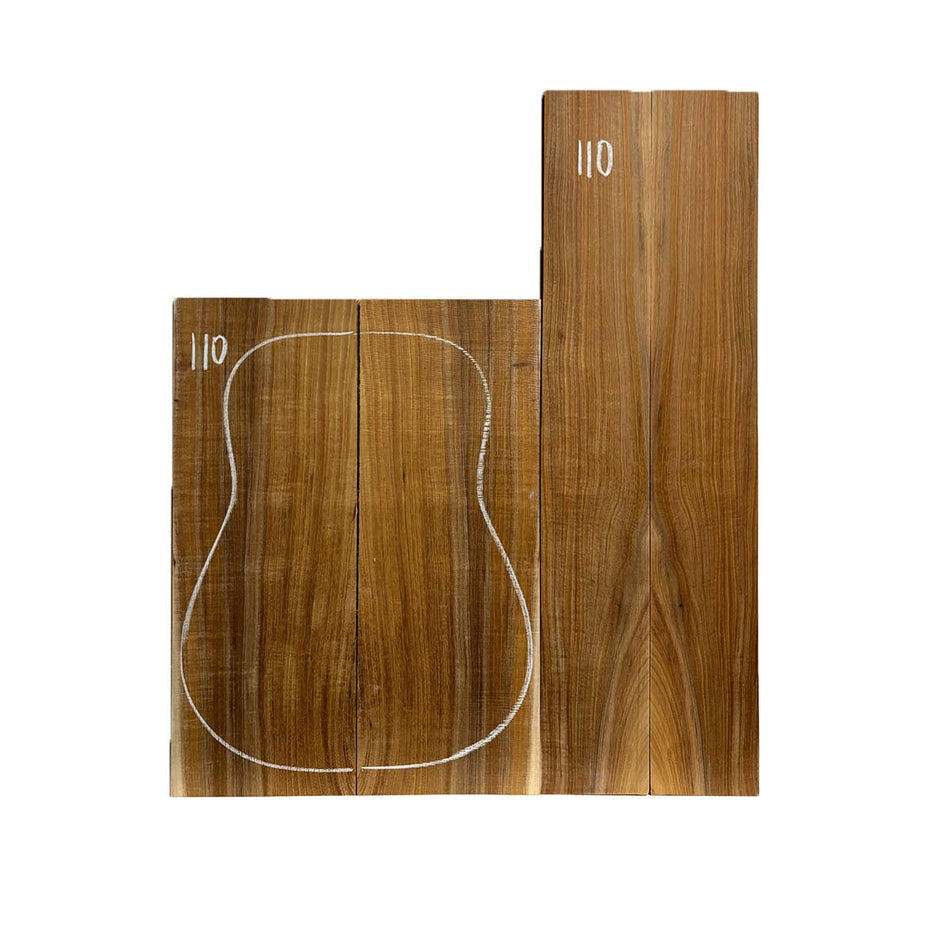 Flame Hawaiian Koa Dreadnought AAA Grade Guitar Back & Side Set #110