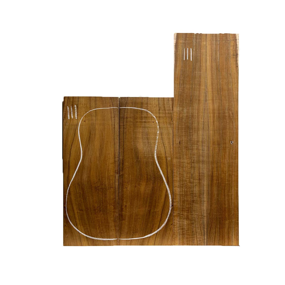 Flame Hawaiian Koa Dreadnought AAA Grade Guitar Back & Side Set #111