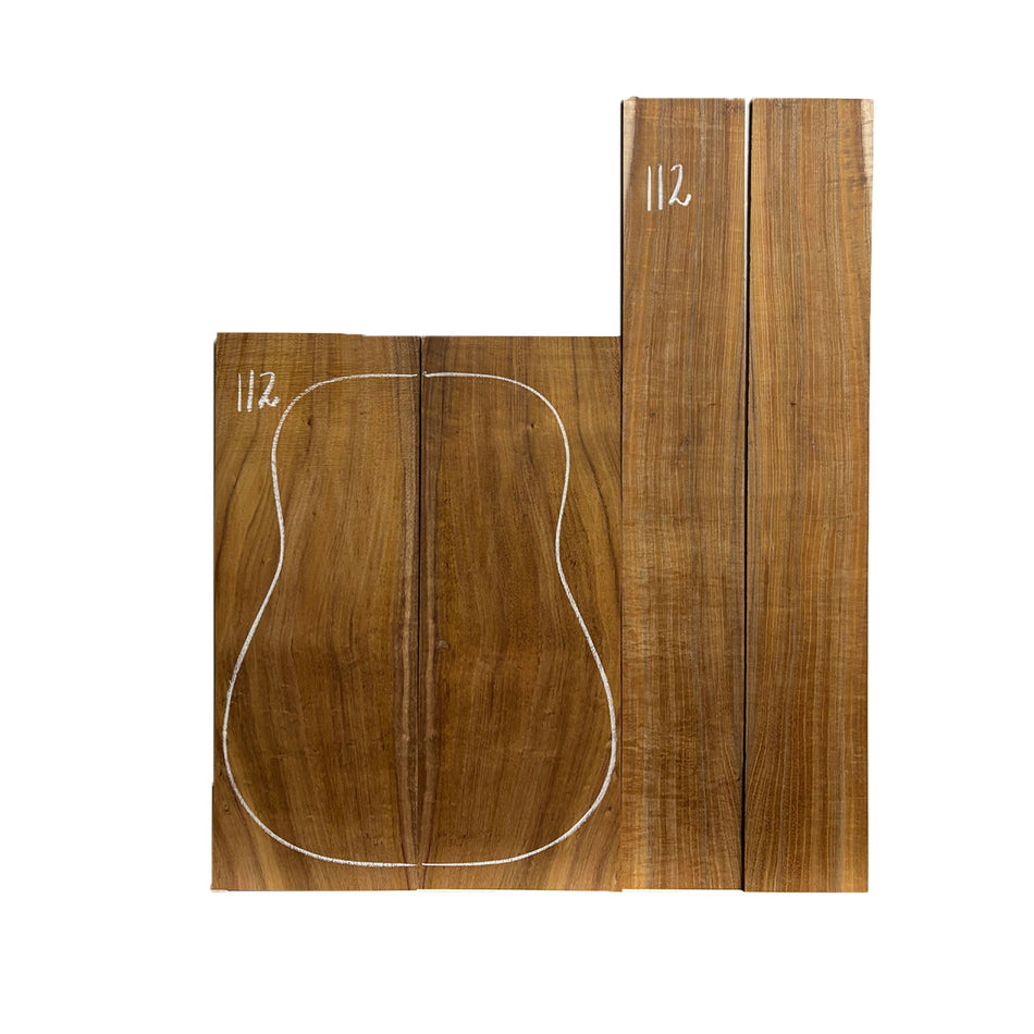 Flame Hawaiian Koa Dreadnought AAA Grade Guitar Back & Side Set #112