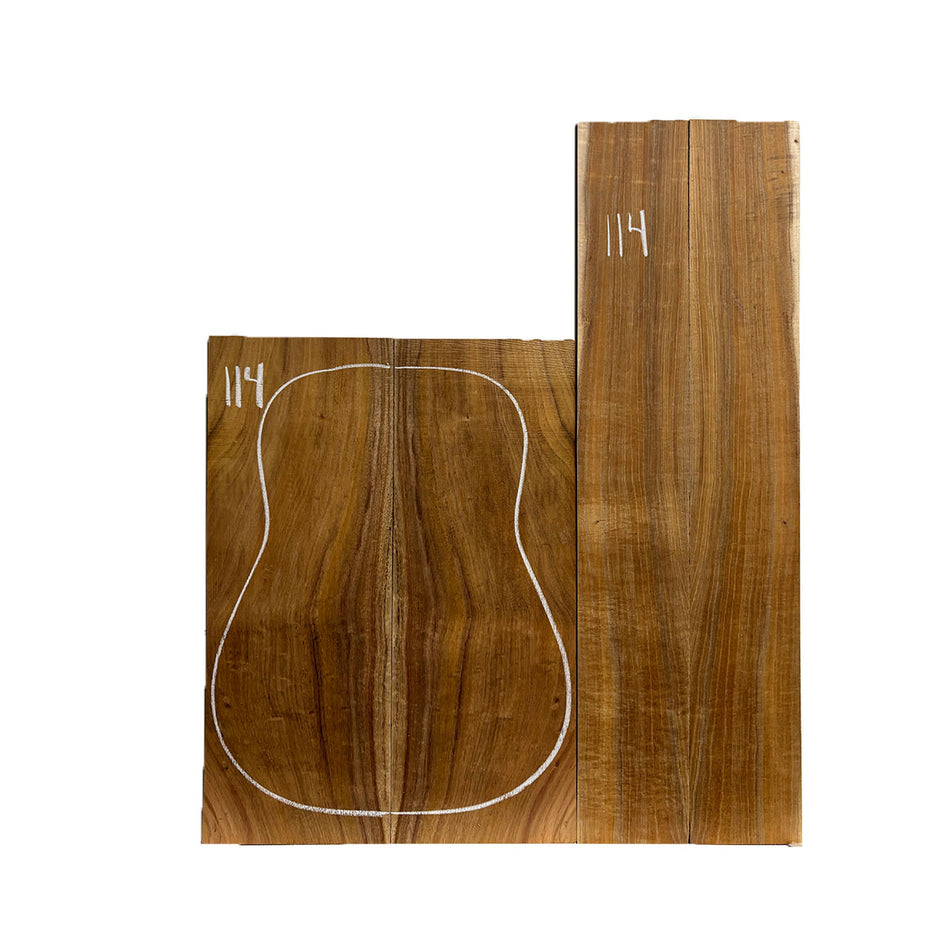 Flame Hawaiian Koa Dreadnought AAA Grade Guitar Back & Side Set #114