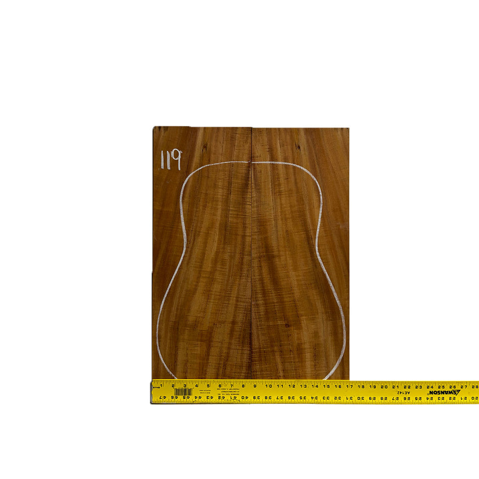 Flame Hawaiian Koa Dreadnought AAA Grade Guitar Back & Side Set #119