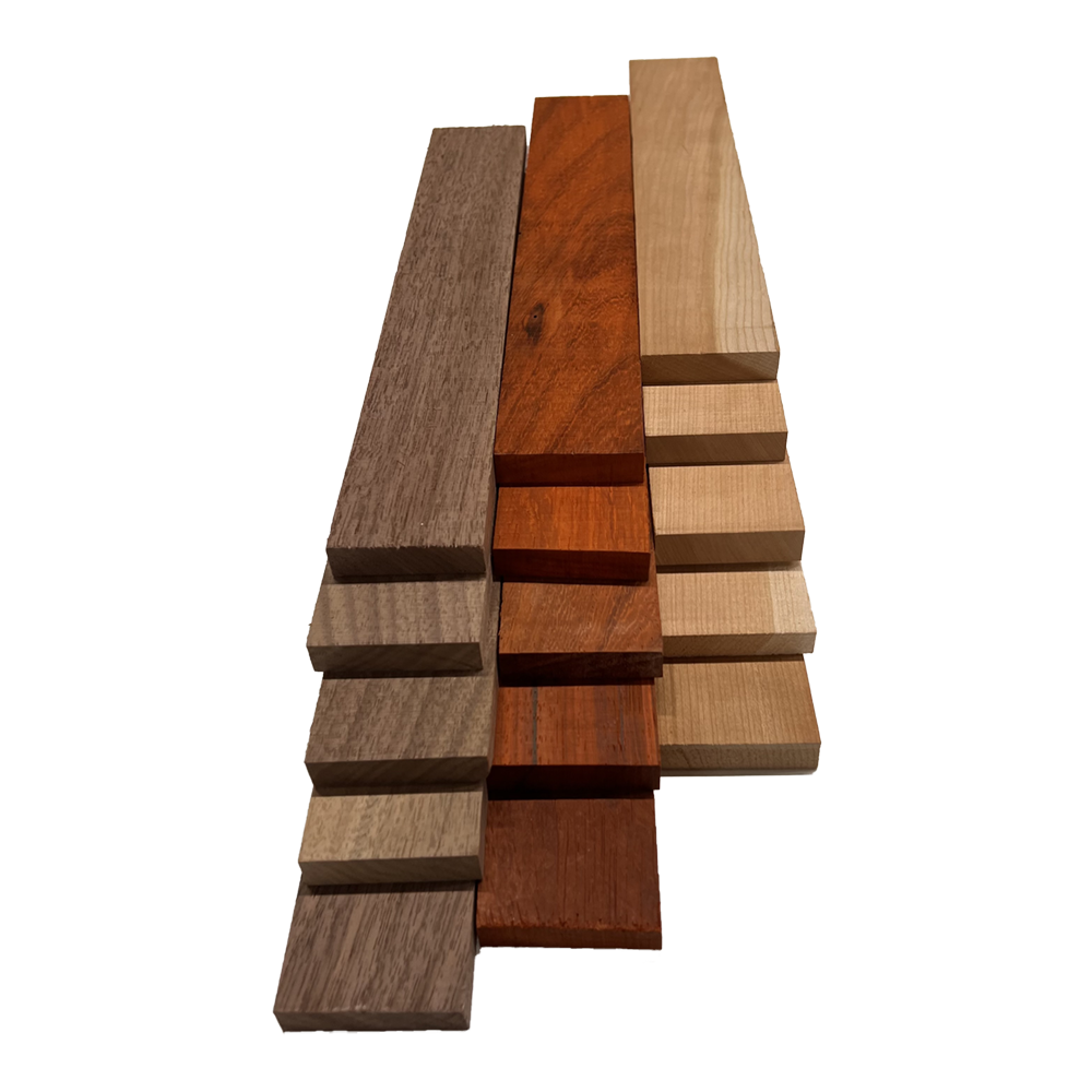 Pack of 15,Mixed Wood Cut Offs, DIY Craft Carving Lumber Cutoffs ( Padauk,Cherry,Walnut) - Exotic Wood Zone - Buy online Across USA 