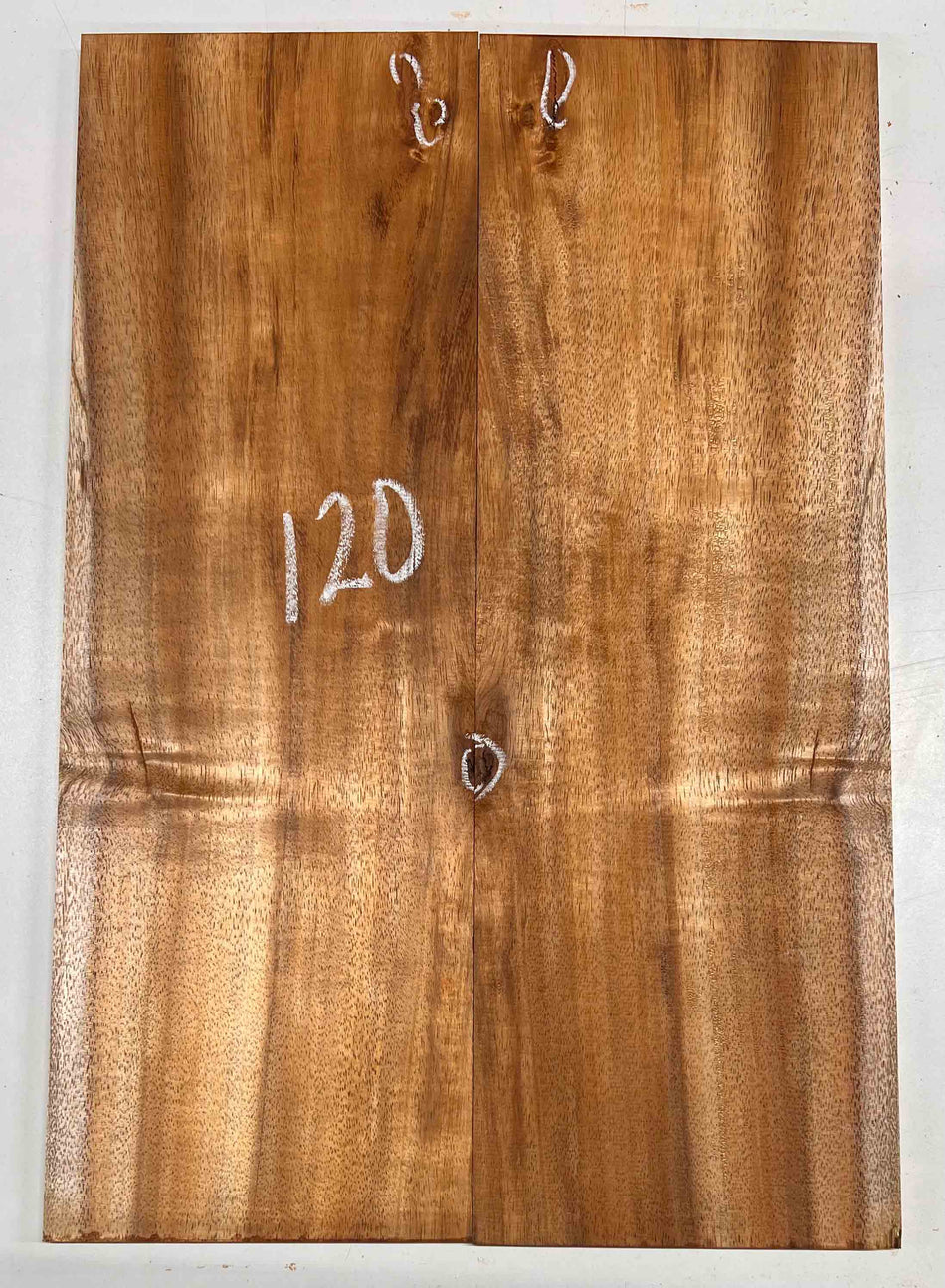 Curly Flame Hawaiian Koa Bookmatched Guitar Drop Tops 21" x 7" x 1/4" #120 - Exotic Wood Zone - Buy online Across USA 