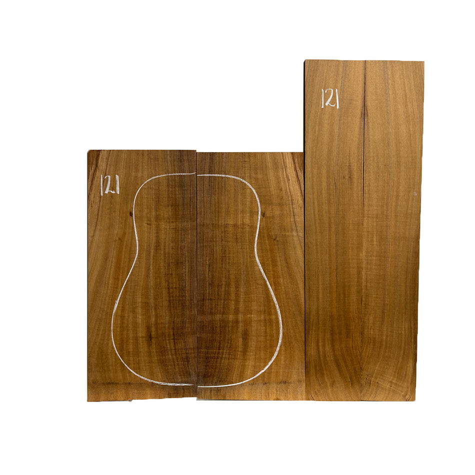 Flame Hawaiian Koa Dreadnought AAA Grade Guitar Back & Side Set #121