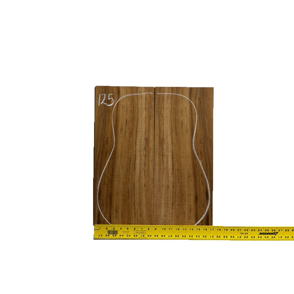 Flame Hawaiian Koa Dreadnought AAA Grade Guitar Back & Side Set #125