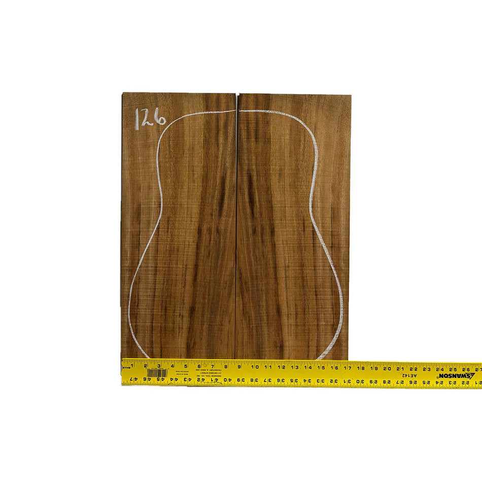 Flame Hawaiian Koa Dreadnought AAA Grade Guitar Back & Side Set #126