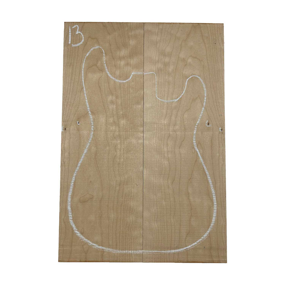 Ambrosia Maple Bookmatched Explorer Juego de tapa abatible para guitarra - 28" x 9" x 1/4"