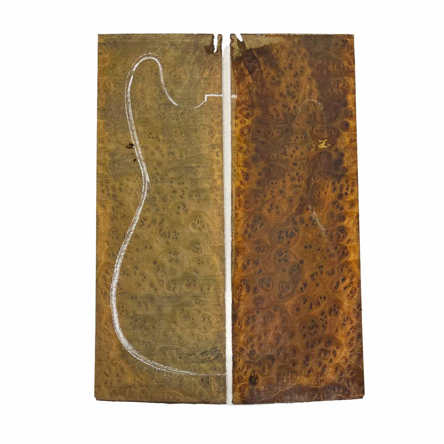 Quilted Camphor Burl Guitar Drop Top 21-1/4&quot; x 7-1/4&quot; x 1/4&quot; 