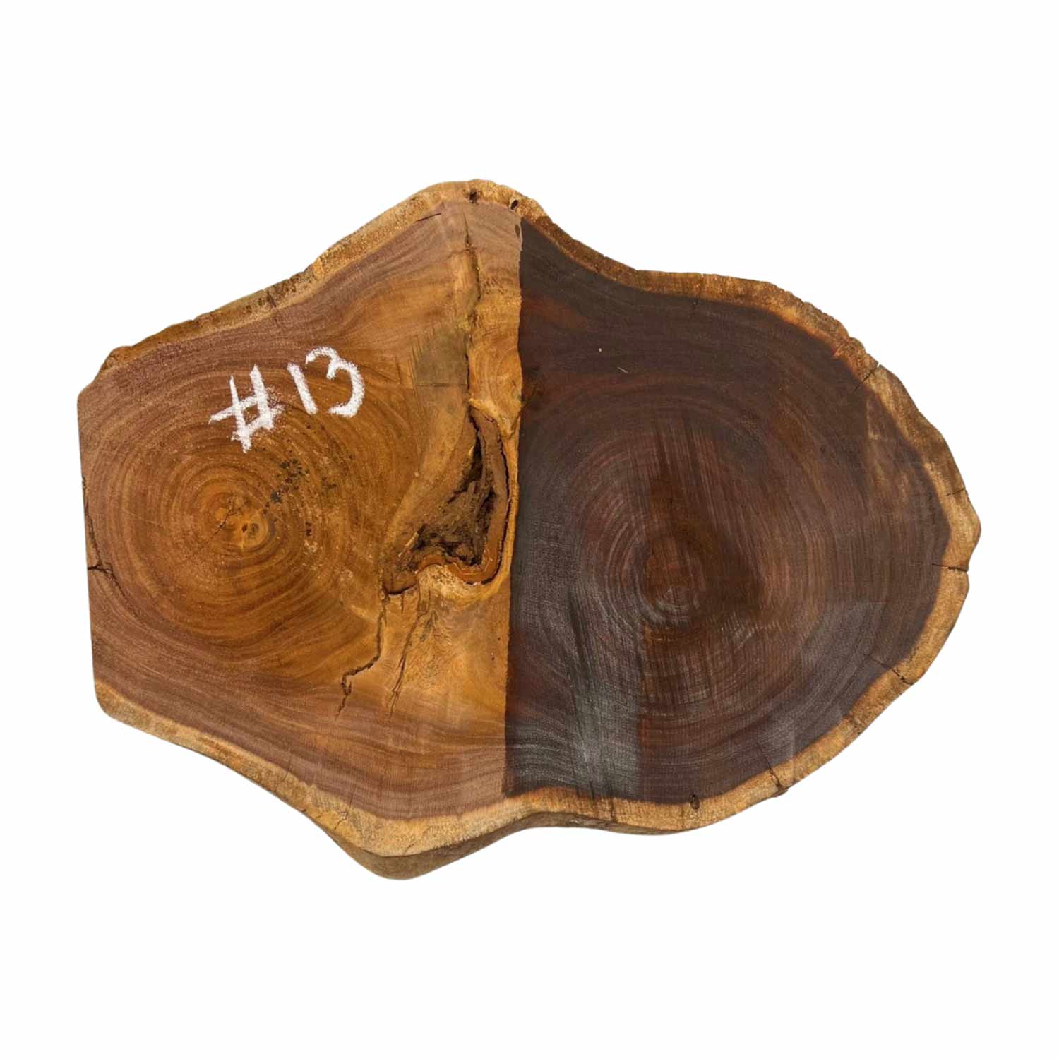 Hermosas y raras losas/galletas de borde vivo de madera negra africana - 24&quot;x24-1/2&quot;x3&quot;, 