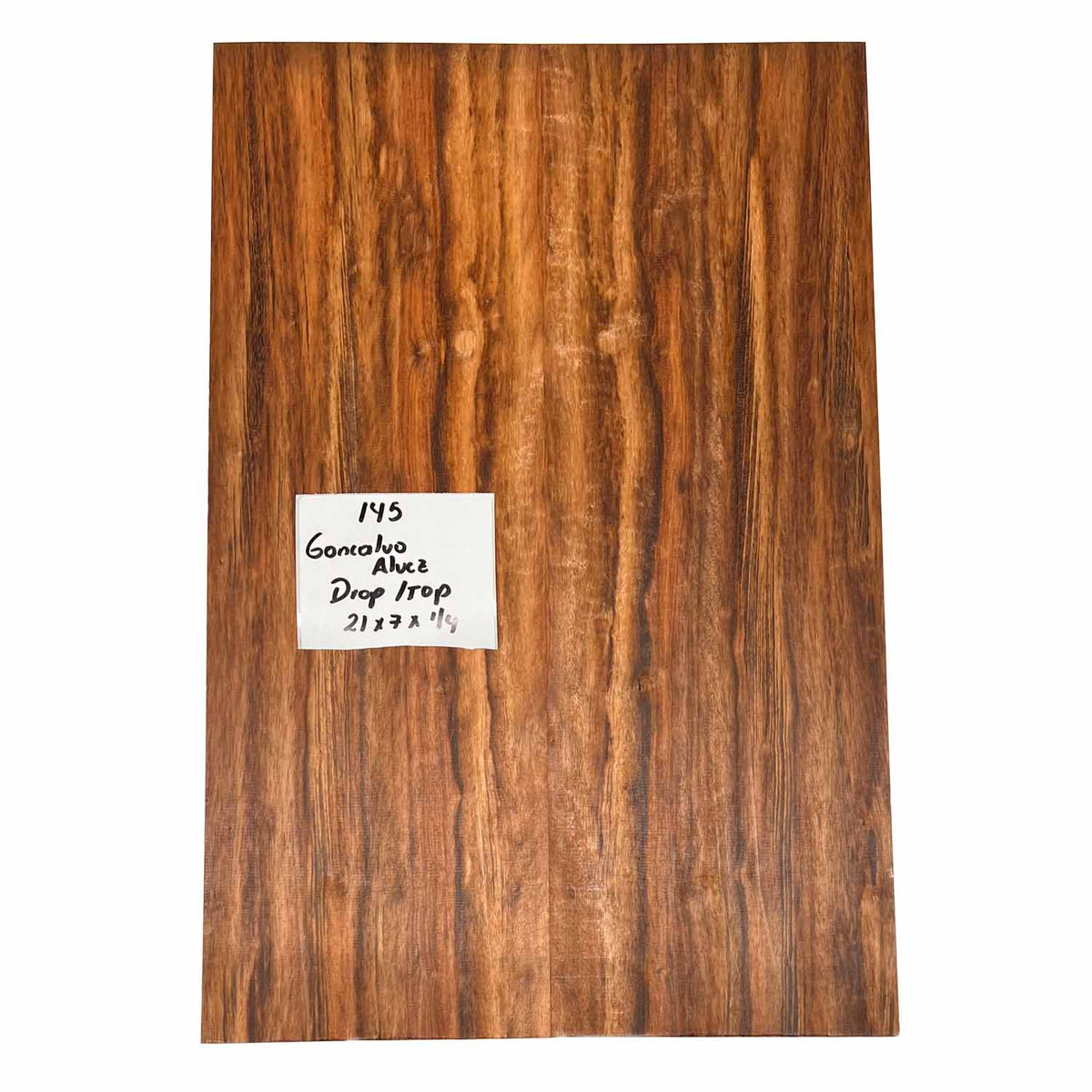 Goncalo Alves  Drop Top 21" x 7" x 1/4" #145 - Exotic Wood Zone 