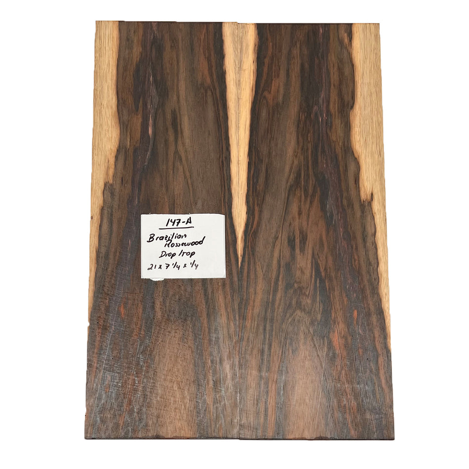 Brazilian Rosewood Drop Top 21" x 7-1/4" x 1/4" #147 - A