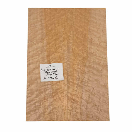 Curly Birdseye Maple Drop Top 21" x 7-1/4" x 3/8" #15 - Exotic Wood Zone 