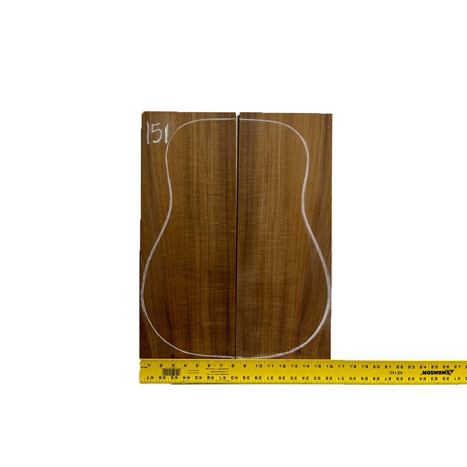 Flame Hawaiian Koa Dreadnought AAA Grade Guitar Back & Side Set #151