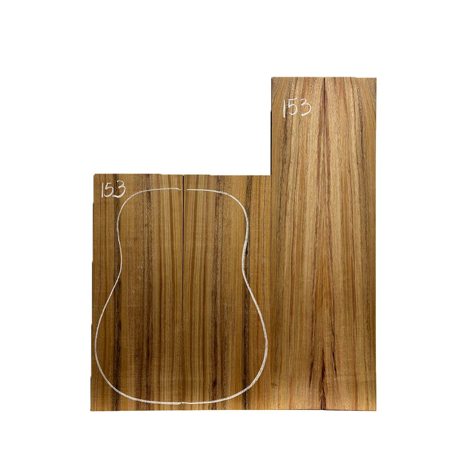 Flame Hawaiian Koa Dreadnought AAA Grade Guitar Back & Side Set #153