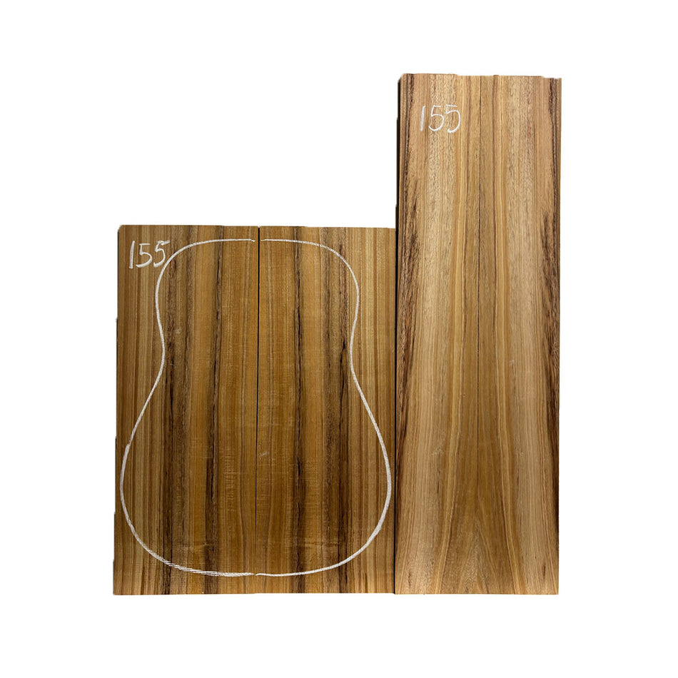 Flame Hawaiian Koa Dreadnought AAA Grade Guitar Back & Side Set #155