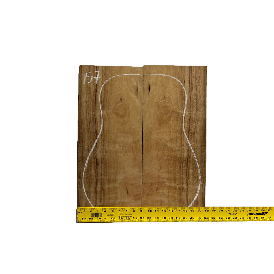 Flame Hawaiian Koa Dreadnought AAA Grade Guitar Back & Side Set #157