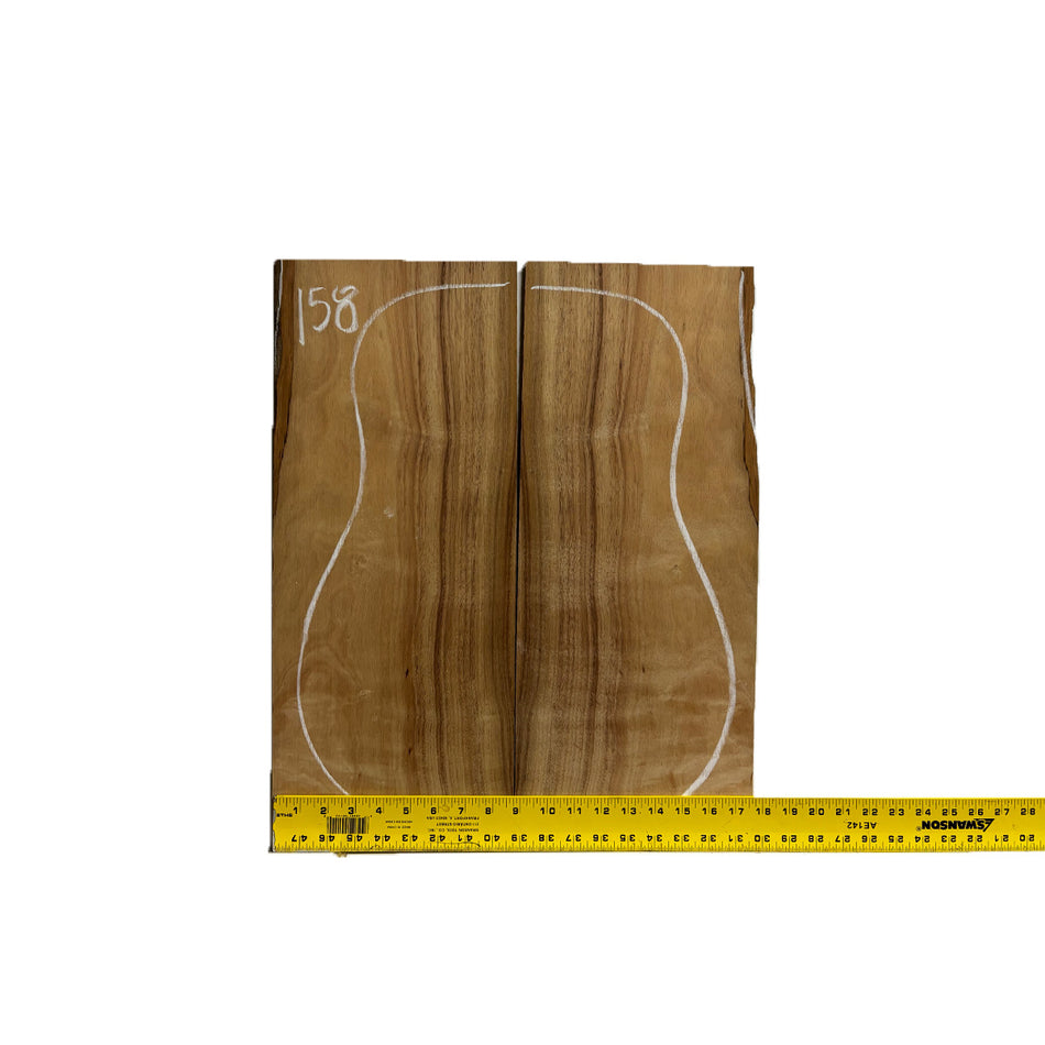 Flame Hawaiian Koa Dreadnought AAA Grade Guitar Back & Side Set #158