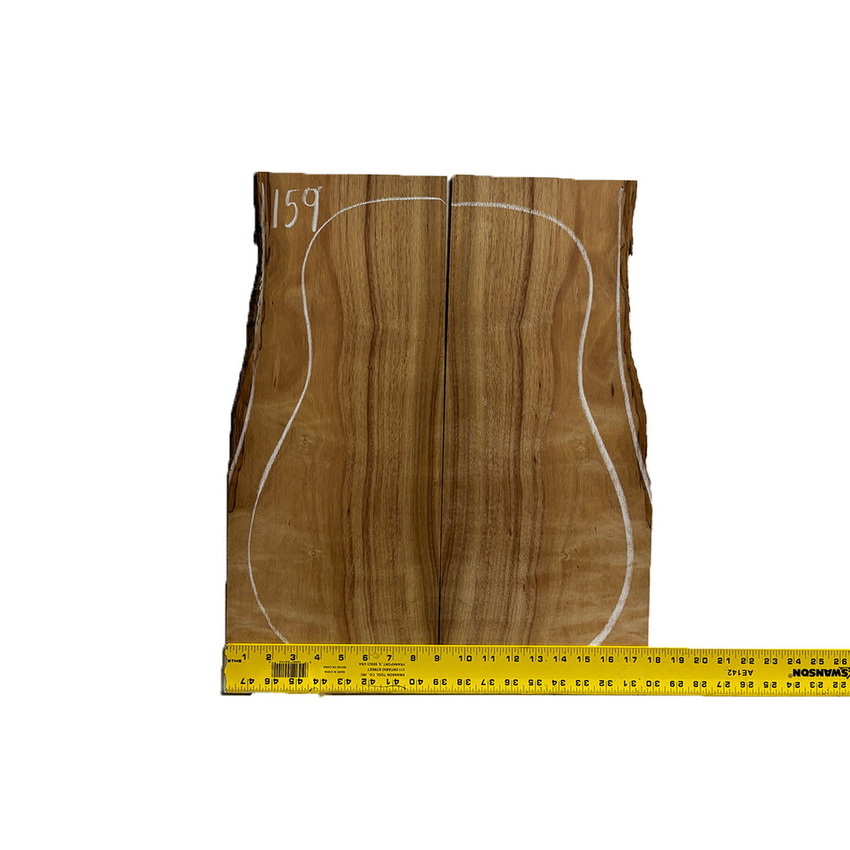 Flame Hawaiian Koa Dreadnought AAA Grade Guitar Back & Side Set #159