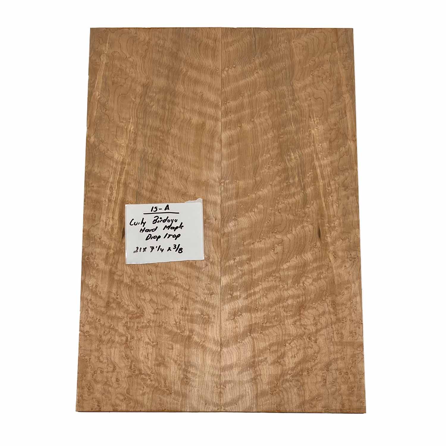 Curly Birdseye Maple Drop Top 21" x 7-1/4" x 3/8" #15-A - Exotic Wood Zone 