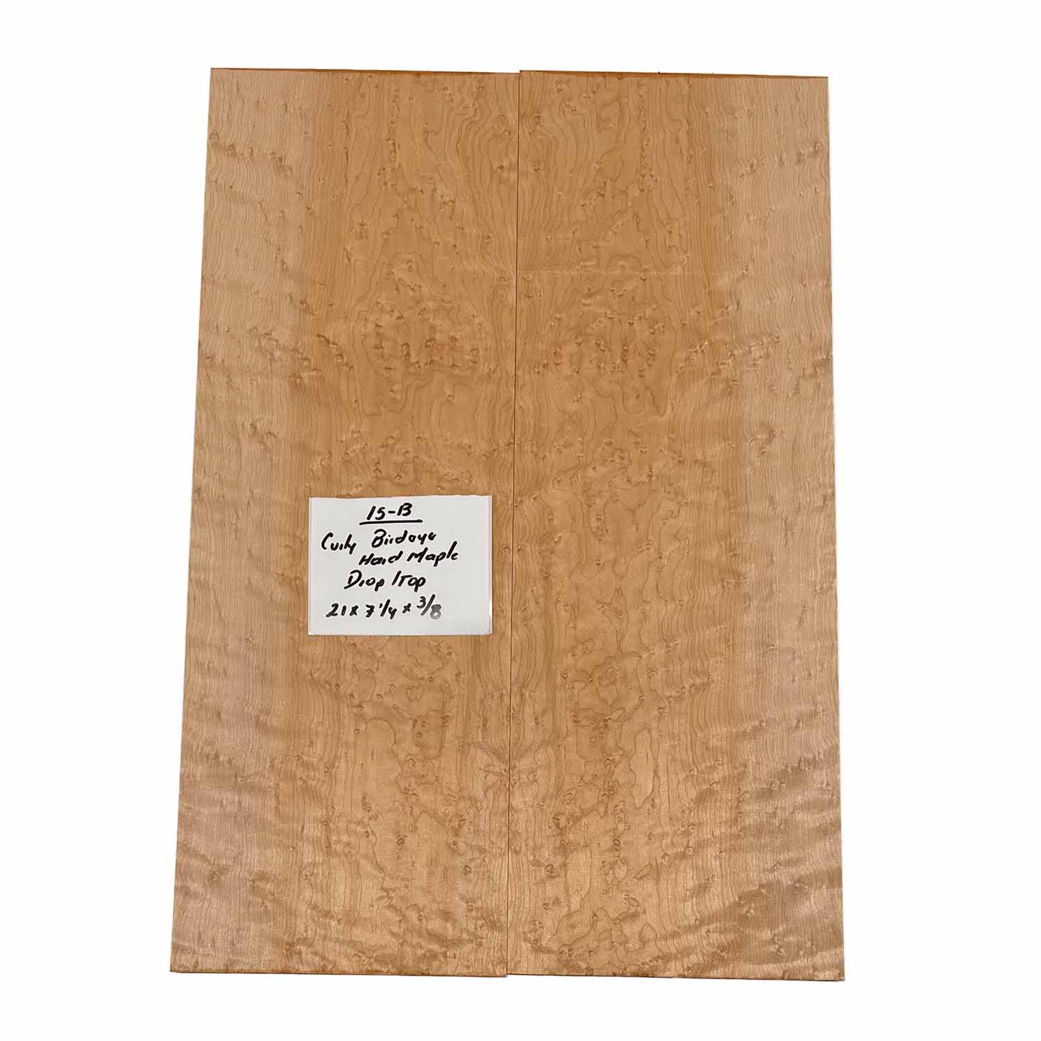 Curly Birdseye Maple Drop Top 21" x 7-1/4" x 3/8" #15-B - Exotic Wood Zone 