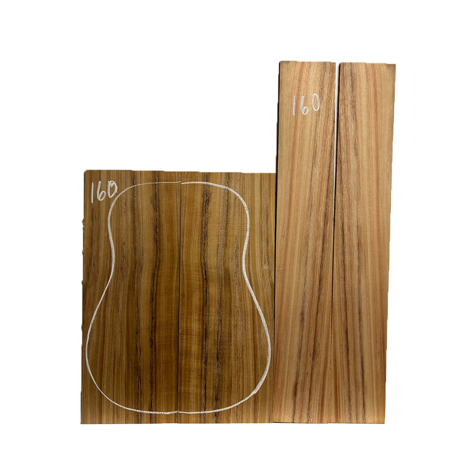 Flame Hawaiian Koa Dreadnought AAA Grade Guitar Back & Side Set #160